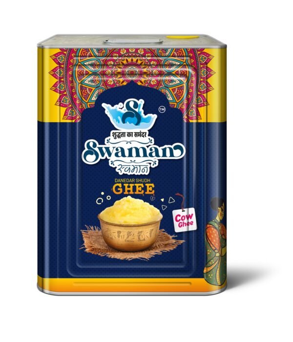 Large 15 kg container of Swaman cow ghee